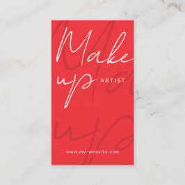 赤モダンと黒のメイクアップアーティストの名刺 名刺