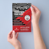 赤モダンと黒のロゴスポーツフォトジムマーケティング チラシ (ハンドル)