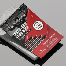 赤モダンと黒のロゴスポーツフォトジムマーケティング