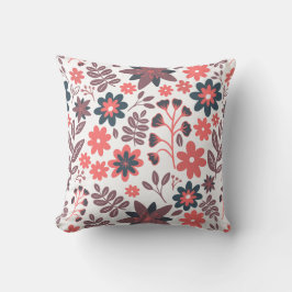 赤モダンと黒の両面の花 クッション