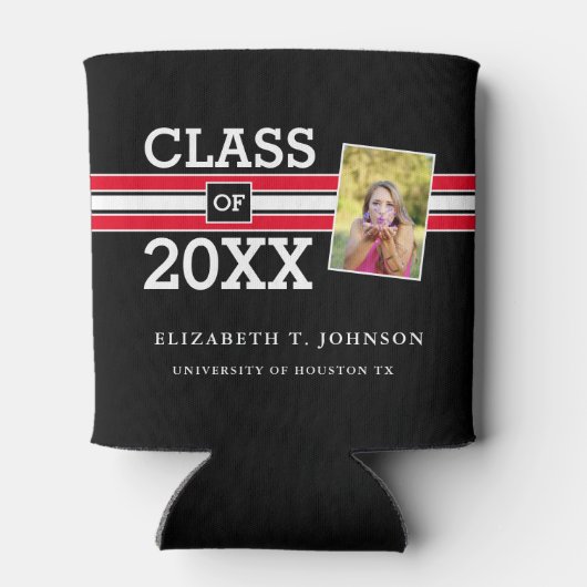 赤モダンと黒の写真卒業 缶クーラー (裏面)