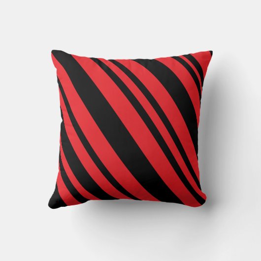 赤モダンと黒の対角線のストライプ装飾用クッション クッション (裏面)