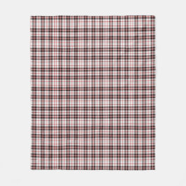 赤モダンと黒の格子模様 フリースブランケット