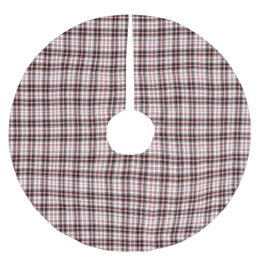 赤モダンと黒の格子模様 ブラッシュドポリエステルツリースカート (正面)