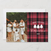 赤モダンと黒の格子縞の写真 シーズンカード (正面)