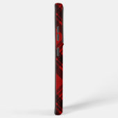 赤モダンと黒の格子縞 SAMSUNG GALAXYケース (右側面)