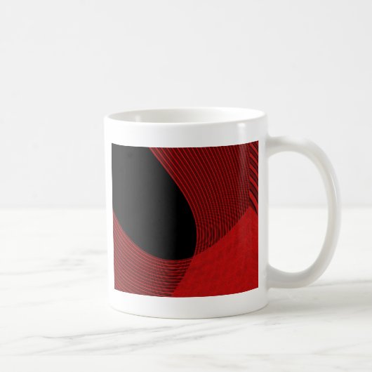 赤モダンと黒の線 コーヒーマグカップ (右)