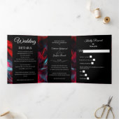 赤モダンと黒結婚の3倍招待状 三つ折り招待状 (内部)