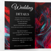 赤モダンと黒結婚の3倍招待状 三つ折り招待状 (内部最初)