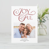 赤モダンのクリスマスの楽しい写真 シーズンカード (スタンド正面)