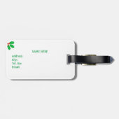 赤モダンのクリスマスサンタクロース ラゲッジタグ (裏面横)