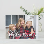 赤モダンのクリスマス恵み写真 シーズンカード (スタンド正面)