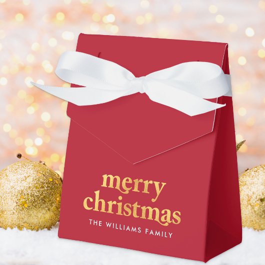 赤モダンのクリスマス フェイバーボックス