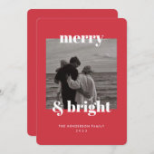 赤モダンのクリメリースマスカード シーズンカード (正面/裏面)