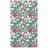 赤モダンはっきりしたと緑のクリスマスモンドリアン テーブルクロス (正面)