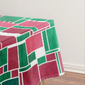 赤モダンはっきりしたと緑のクリスマスモンドリアン テーブルクロス (インサイチュ)