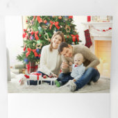 赤モダンはっきりしたメリータイポグラフィ5 – 写真 三つ折りクリスマスカード (内部最初)