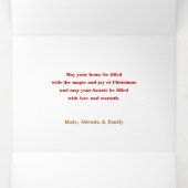 赤モダンはっきりしたメリータイポグラフィ5 – 写真 三つ折りクリスマスカード (内部中)