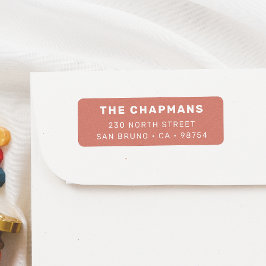 赤モダンはっきりした差出人住所 ラベル