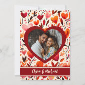 赤モダンはっきりした心の開花 招待状 (裏面)