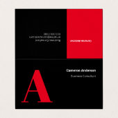 赤モダンはっきりした白黒プロフェッショナル 名刺 (外部フラット)