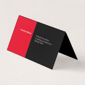 赤モダンはっきりした白黒プロフェッショナル 名刺 (裏面)