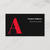 赤モダンはっきりした白黒ミニマルプロフェッショナル 名刺 (正面)