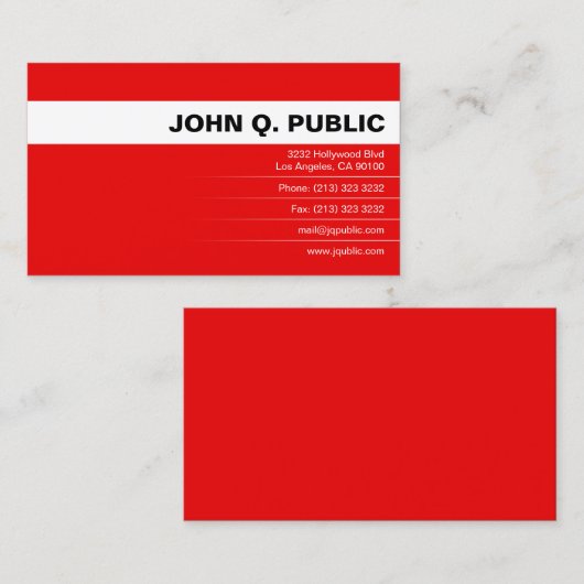 赤モダンはっきりした 名刺 (正面/裏面)