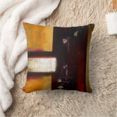 赤モダンイエローブラウンソフトパステルカラー抽象芸術 クッション (ブランケット)