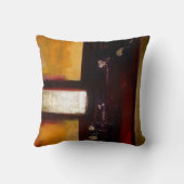 赤モダンイエローブラウンソフトパステルカラー抽象芸術 クッション (裏面)