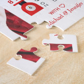 赤モダンインフォグラフィック写真誕生のお知らせ ジグソーパズル (側面)