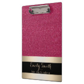 赤モダンエレガントきらめくグリッター金ゴールドバッジ クリップボード (左)