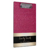 赤モダンエレガントきらめくグリッター金ゴールドバッジ クリップボード (右)