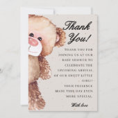 赤モダンエレガントちゃんシャワーを心待ちにする サンキューカード (正面)