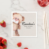 赤モダンエレガントちゃんシャワーを心待ちにする スタンダードカクテルナプキン (インサイチュ)