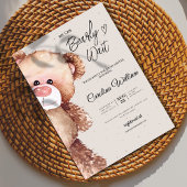 赤モダンエレガントちゃんシャワーを心待ちにする 招待状