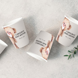 赤モダンエレガントちゃんシャワーを心待ちにする 紙コップ