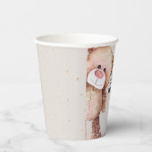 赤モダンエレガントちゃんシャワーを心待ちにする 紙コップ (右)