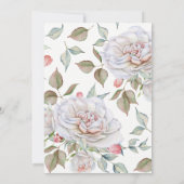 赤モダンエレガントちゃんシャワー | デリケートフローラバック 招待状 (裏面)