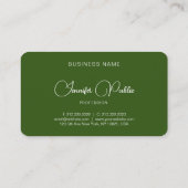 赤モダンエレガントと緑の手書き名 名刺 (裏面)