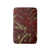 赤モダンエレガントと金ゴールド大理石の渦 バスマット (正面縦)