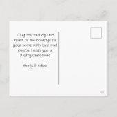 赤モダンエレガントクリスマスパーソナライズされた家族 シーズンポストカード (裏面)