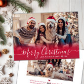 赤モダンエレガントタイポグラフィ2写真クリスマス シーズンカード