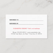 赤モダンエレガントフェイク銀の紹介カード 紹介カード (裏面)