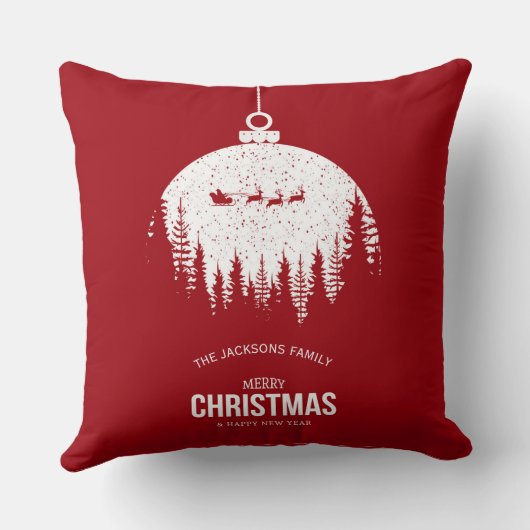 赤モダンエレガントメリークリスマス装飾用クッション クッション (裏面)