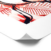 赤モダンエレガントローズアート |花結婚の装飾 ポスター (角)