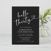 赤モダンエレガント白こんにちは30歳の誕生日パーティー 招待状 (スタンド正面)