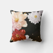 赤モダンエレガント白ピンクフローラ クッション (裏面)