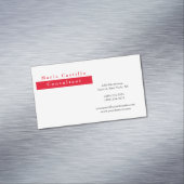 赤モダンエレガント白ミニマル主義者 マグネット名刺 (インサイチュ)