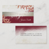 赤モダンエレガント紅葉水色 名刺 (正面/裏面)